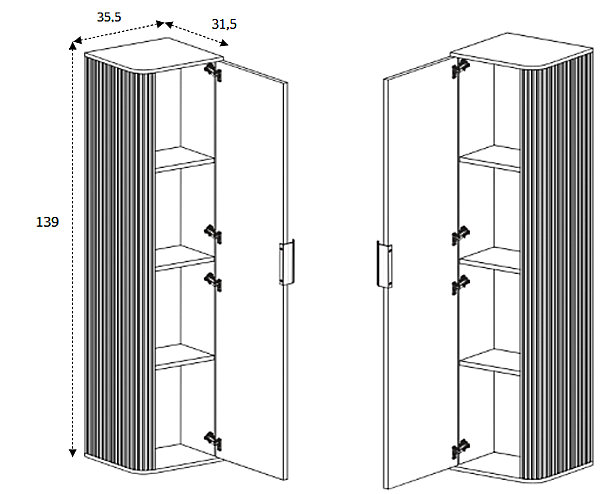 Meuble de salle de bain suspendu, chêne noyer, 35,5 x 139 x 31,5 cm