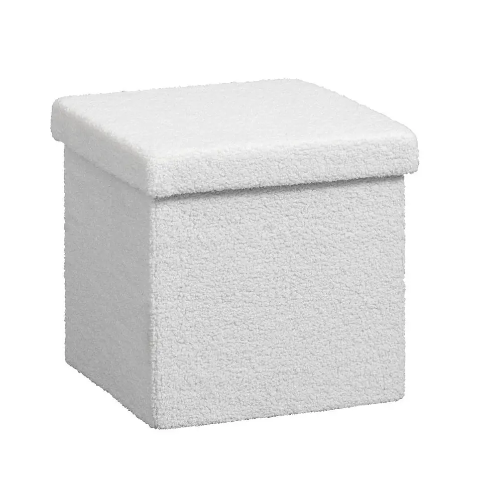 Opbergbox Teddy - opvouwbaar - off-white - 37,5x38x38 cm