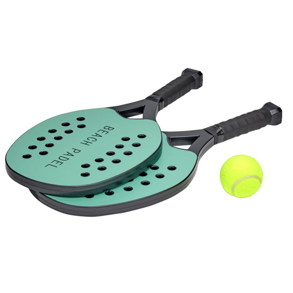 Raquette de plage padel plastique x2 avec 1 balle caoutchouc (3 pièces)