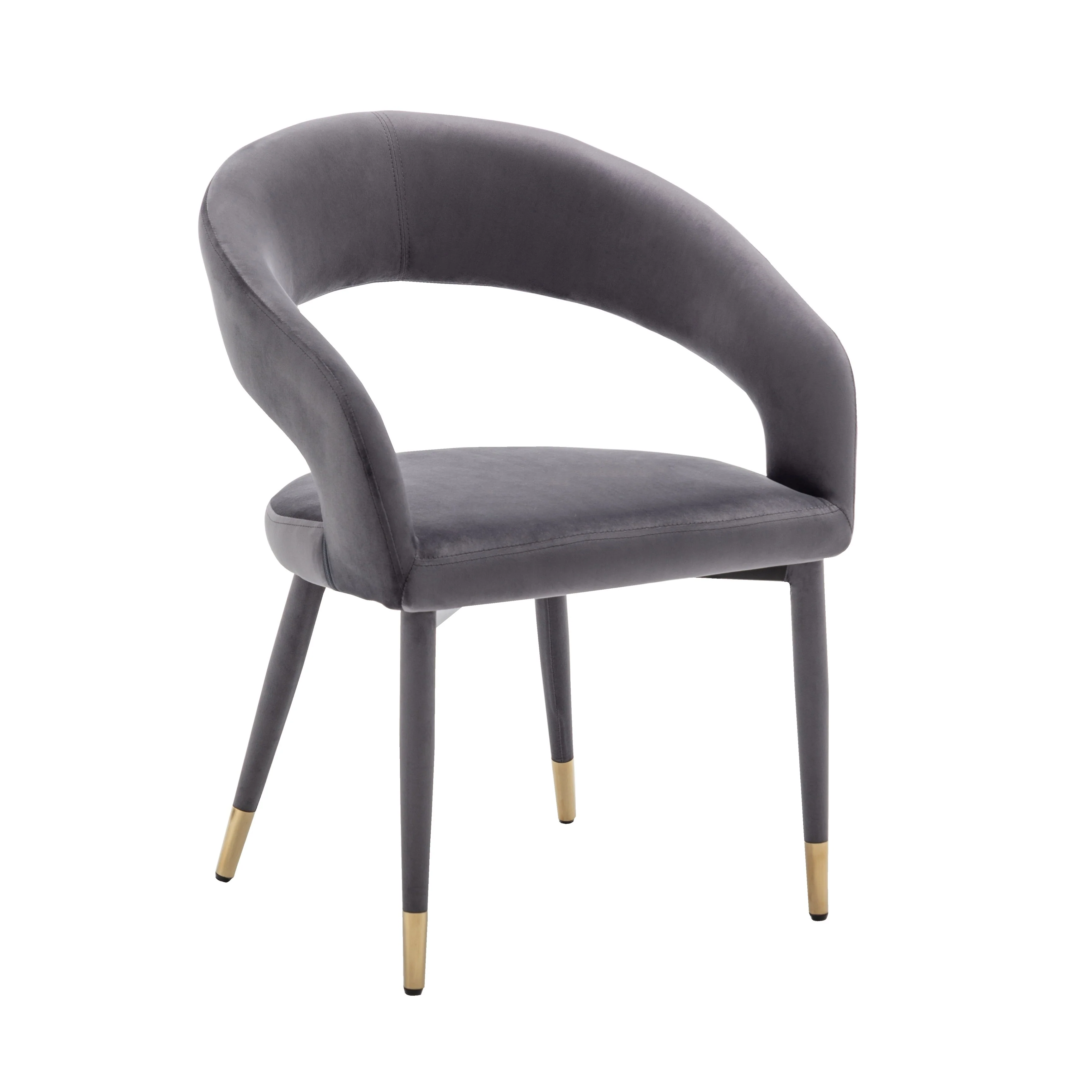 Porthos Home Xan Velvet Upholstered Dining Chair with Velvet Covered Iron Legs
