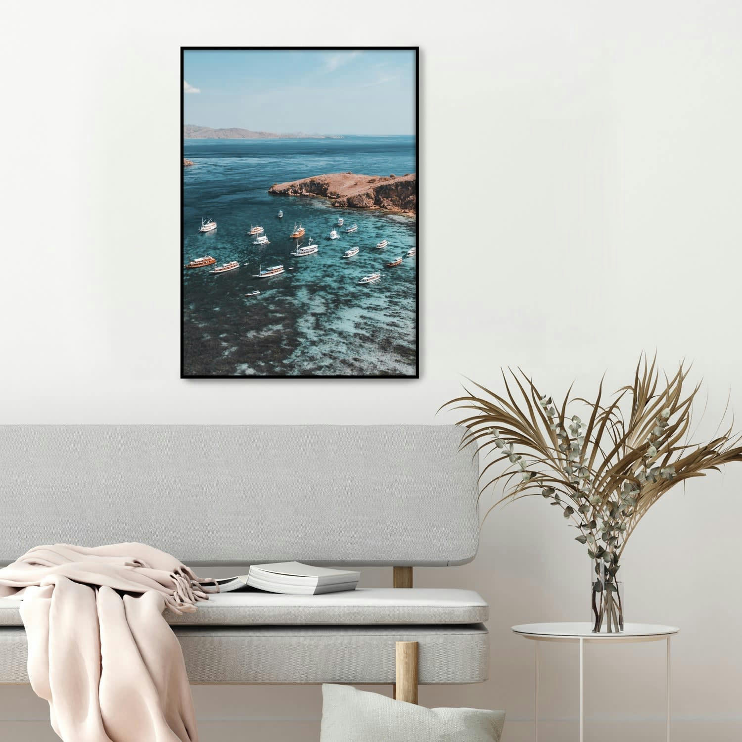 MAR - Affiche avec cadre noir - Eau cristalline - 50x70