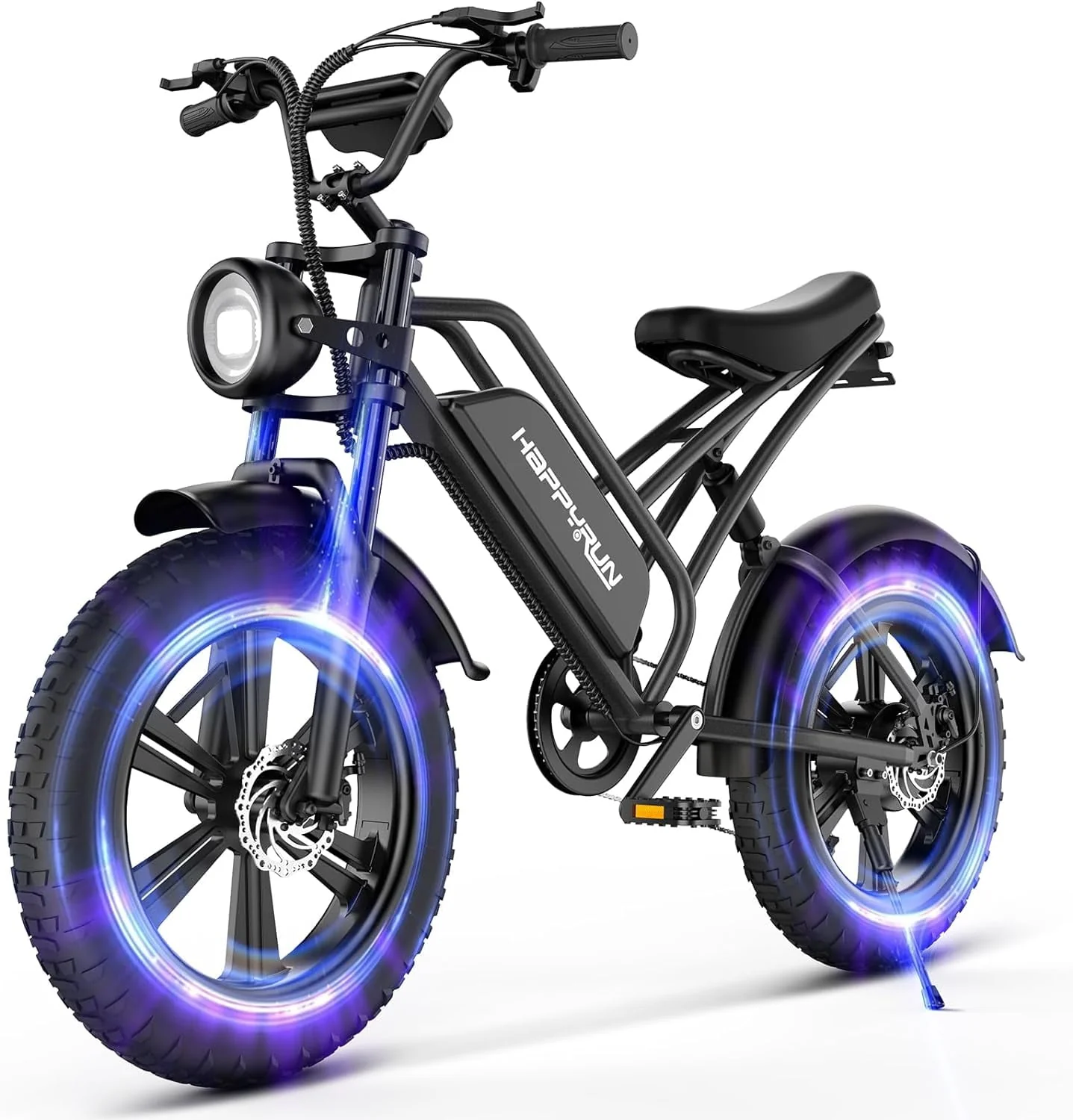 Happyrun Electric Bike for Adults 20 Fat tire with 750W Motor Ebike 48V 18AH Removable Battery 20MPH & 68 Miles