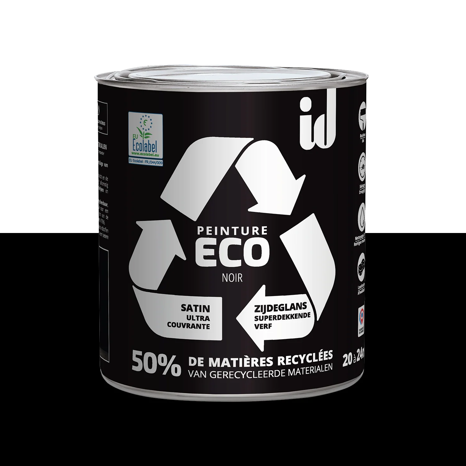 ECO ID Peinture ECO Peinture noir Satiné 2 L