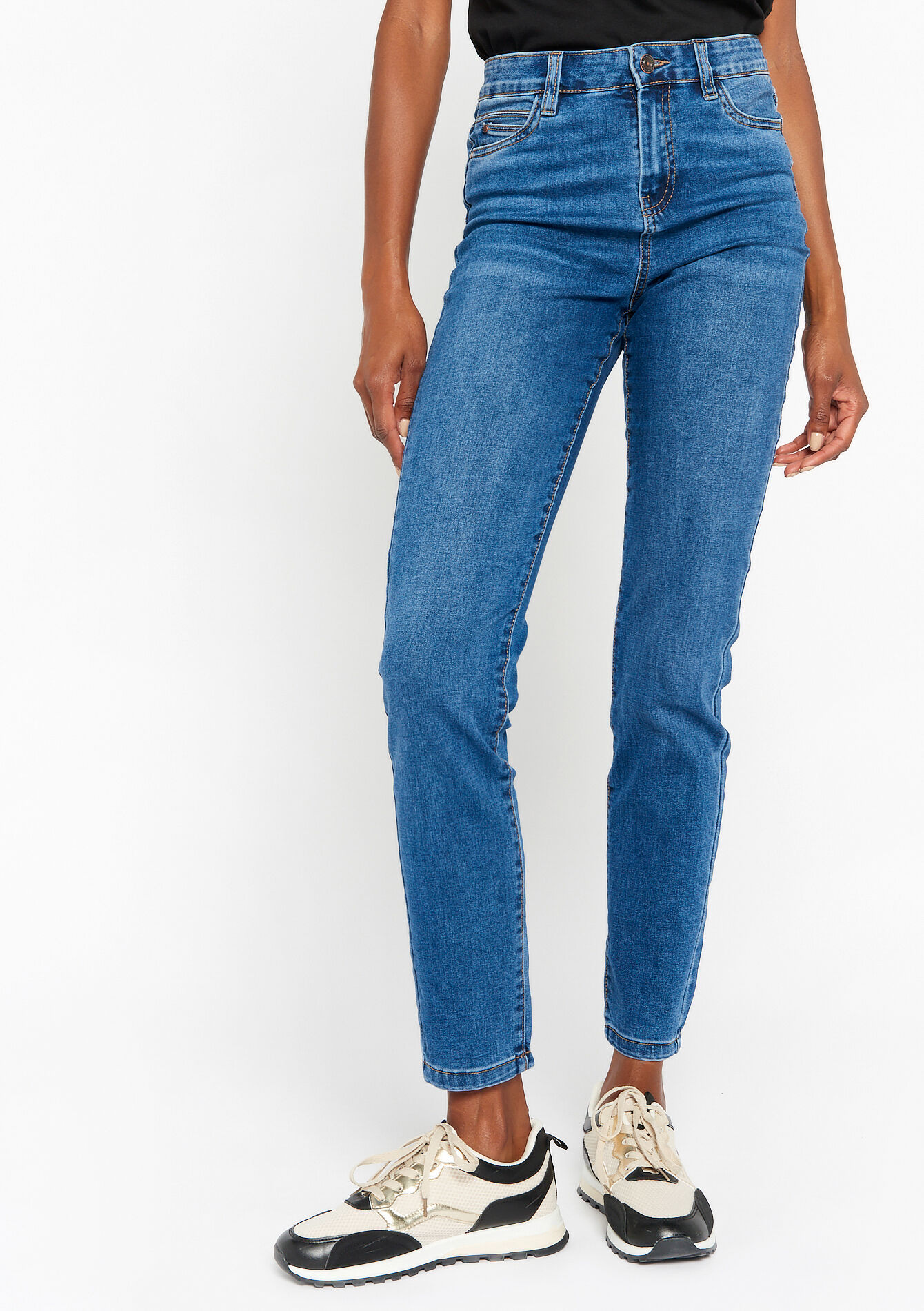 Slim jeans met hoge taille