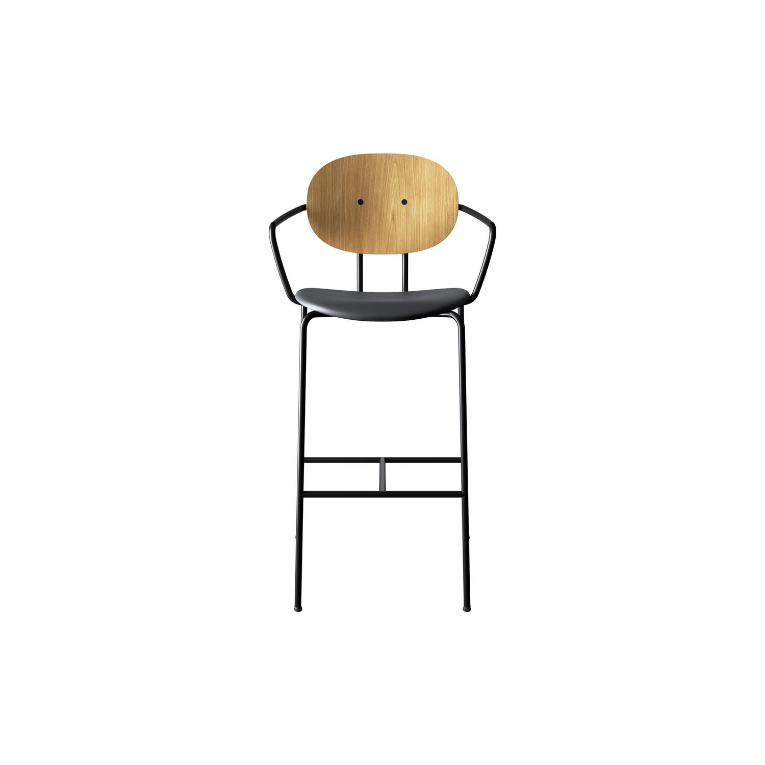 PIET HEIN Bar Chair with Arms, olieret eg/Solid Black 509