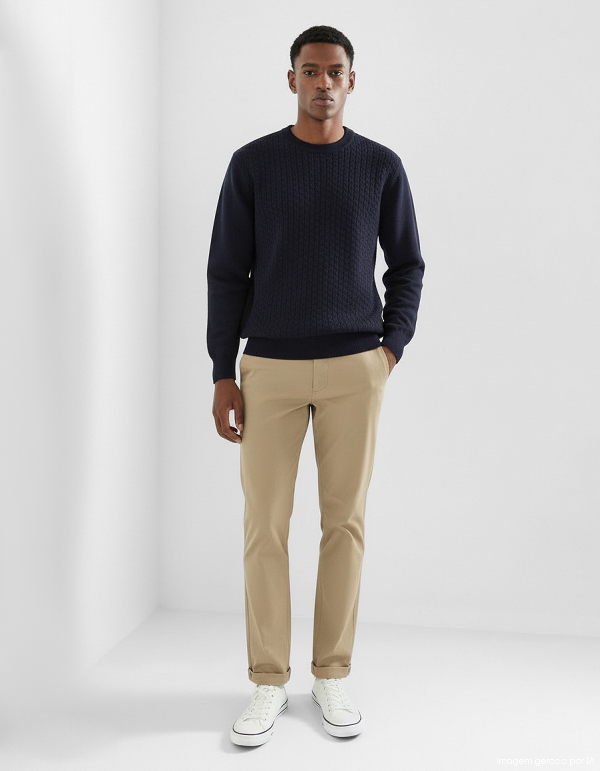 Calças Chino Premium 'Slim fit', Homem, Bege Escuro