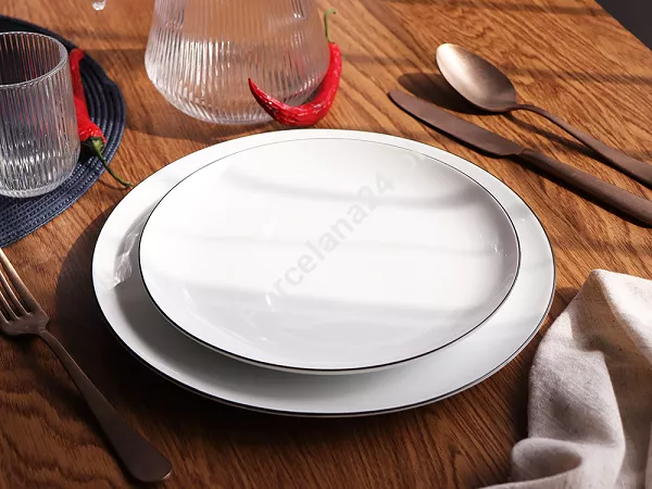 Komplet talerzy na 6 osób (18 el.) Bogucice - Base Black 1227