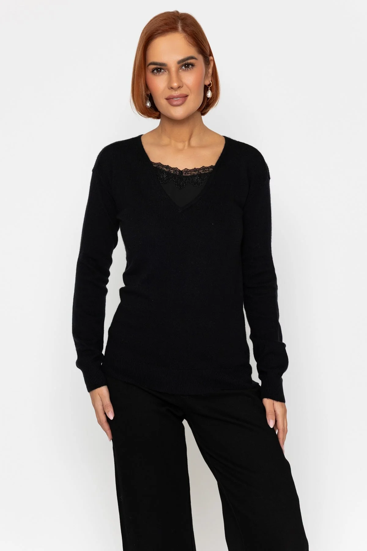 Black Longline Top with Cami Insert