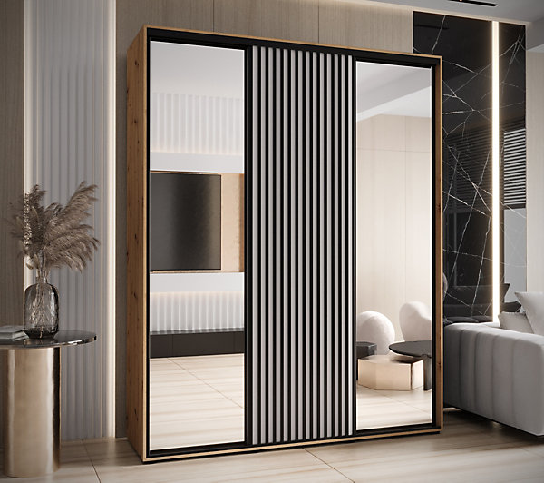 Armoire Lanko 2 a portes coulissantes H. 235,2 x L. 200 x P. 60 3 portes