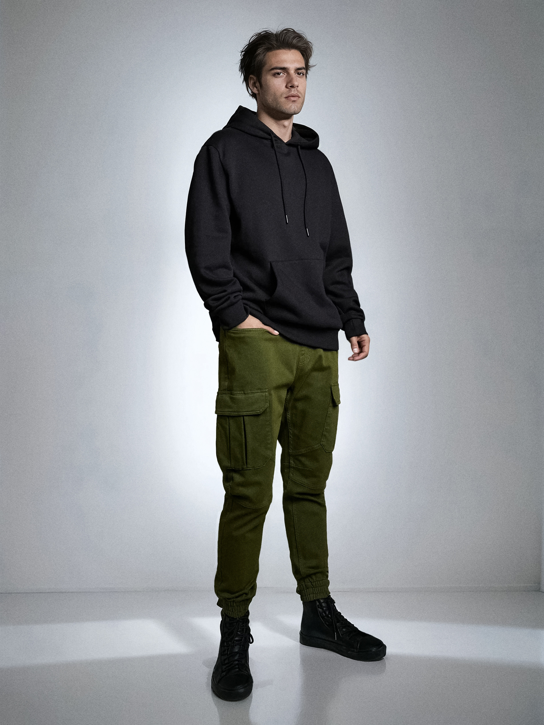 Jeansy regular jogger cargo