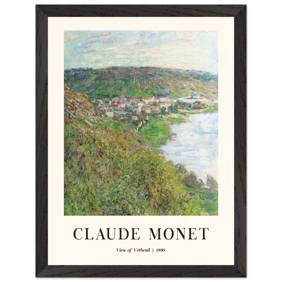Artfulprints Poster met Lijst Claude Monet - View of Vétheuil  - 30x40 cm - Groen