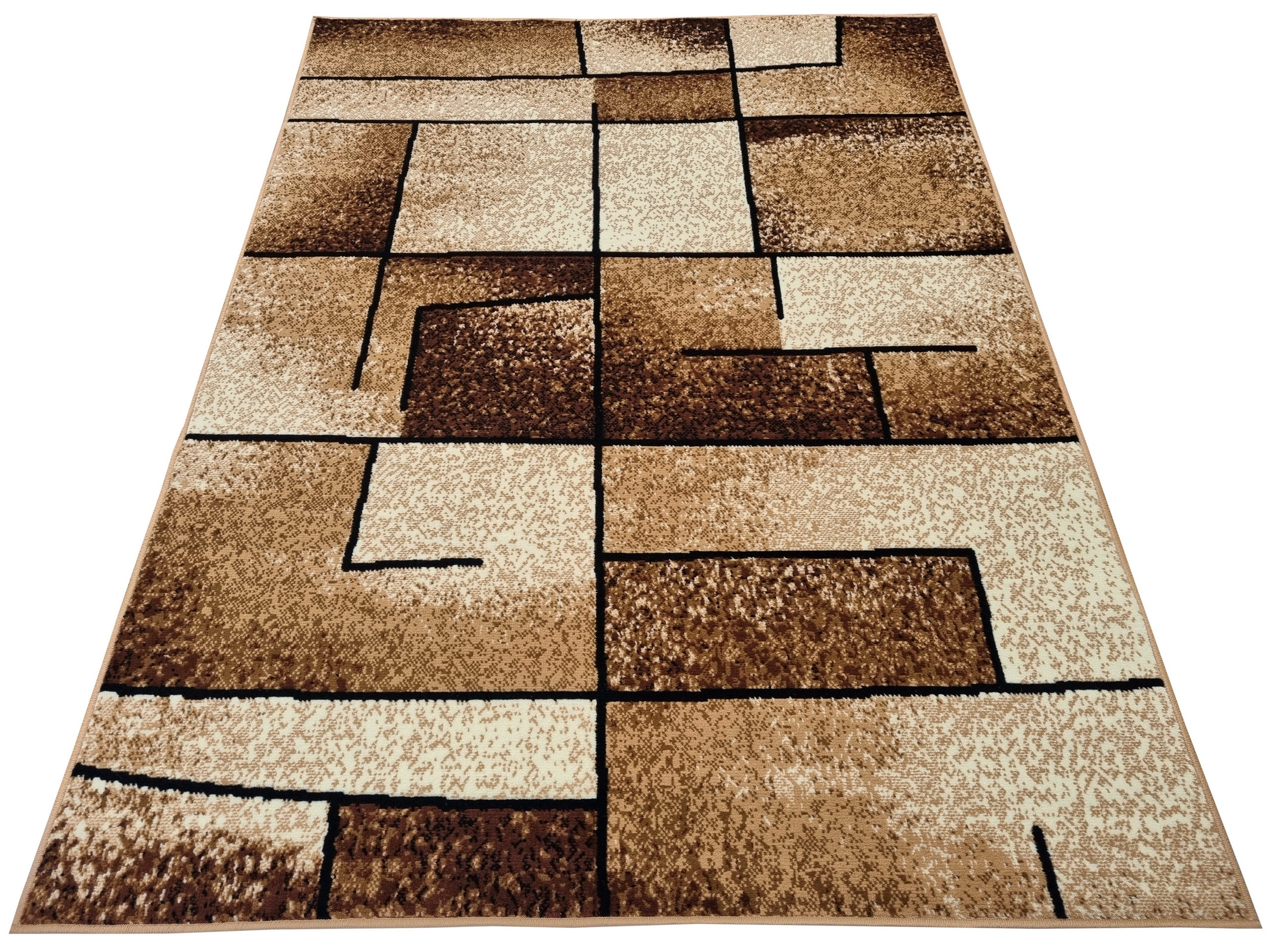Dywan nowoczesny beżowy do salonu pokoju 015 - 70x130 cm - modny solidny