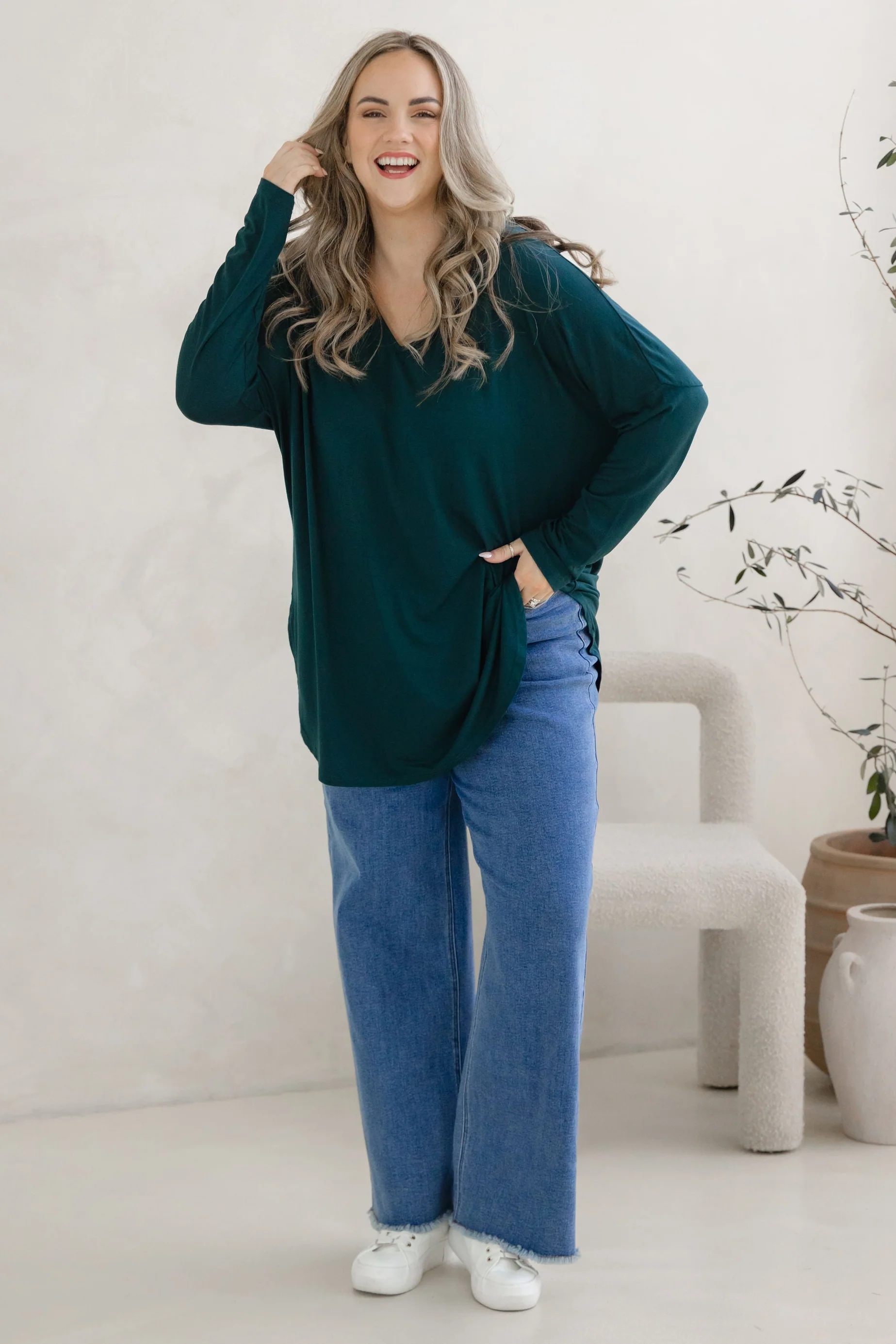 Jasper Jersey Top in Emerald