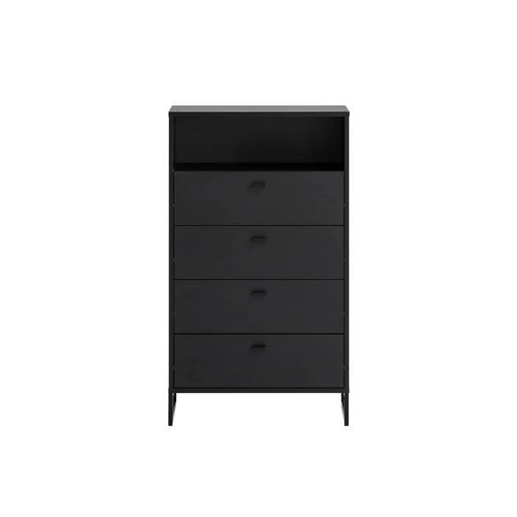 Highboard »Janne«, BxHxL: 33 x 103,9 x 60,2 cm, mattschwarz, Holzwerkstoff melaminbeschichtet