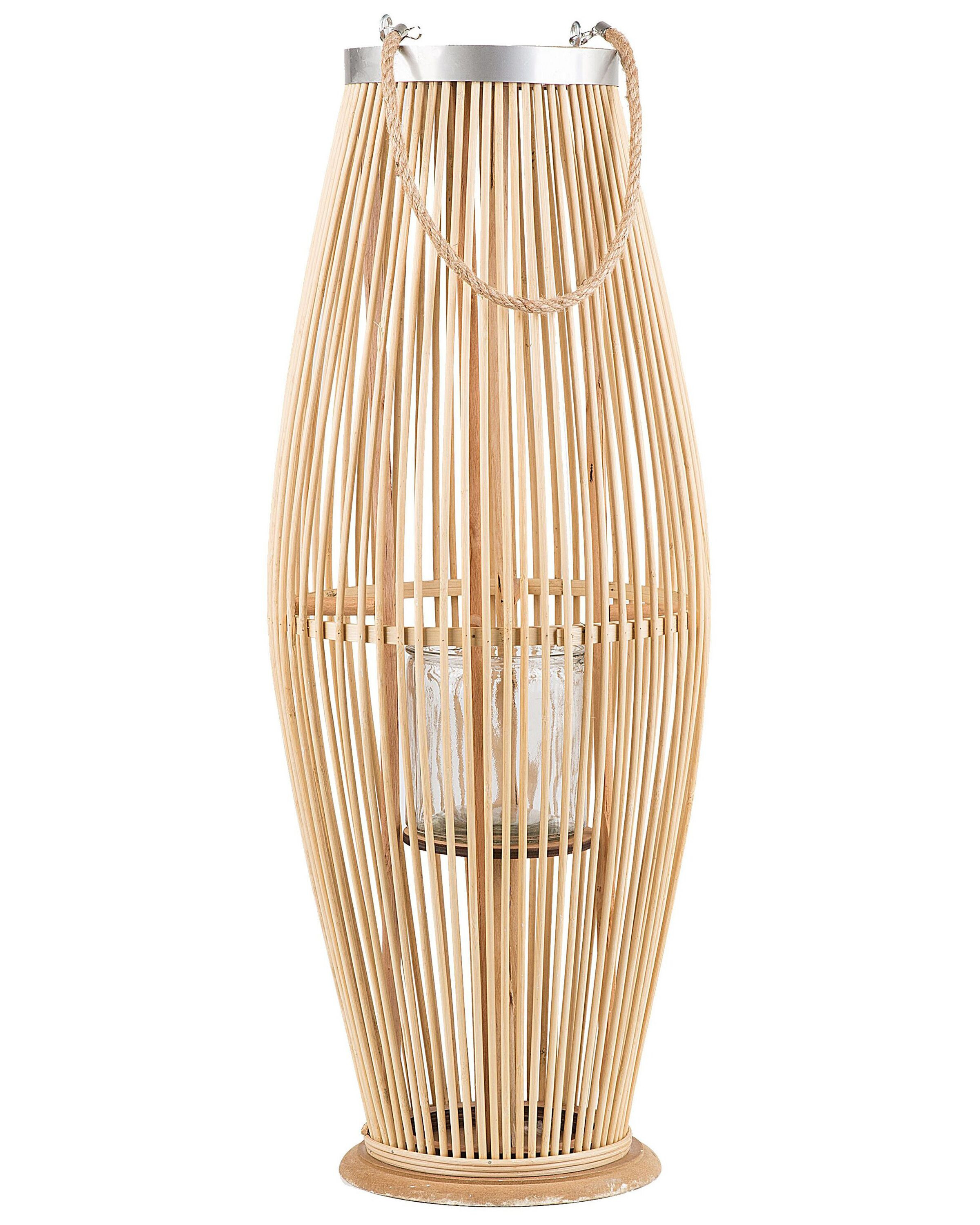 Latarnia TAHITI Drewno bambusowe 72 cm Naturalny