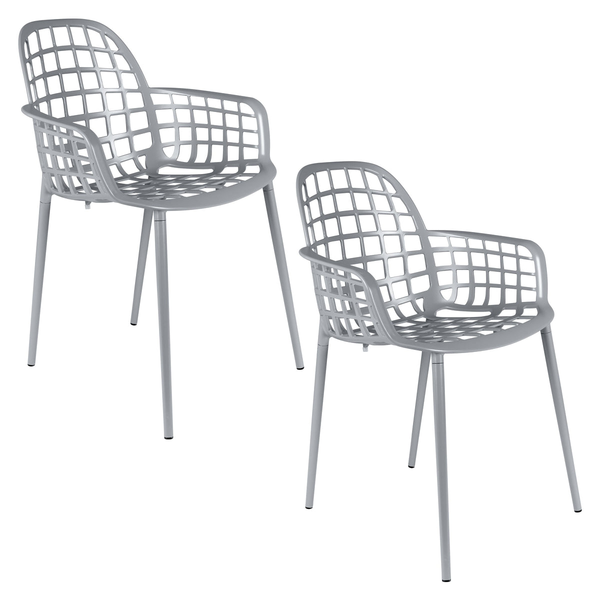 Zuiver Albert Kuip Tuin Armstoel Lichtgrijs - Set van 2