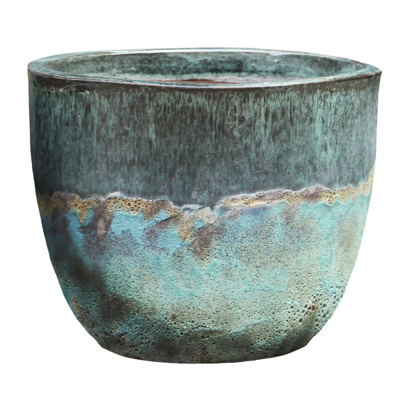 Pot en céramique émaillé jade vert Ø 39 x 31 cm