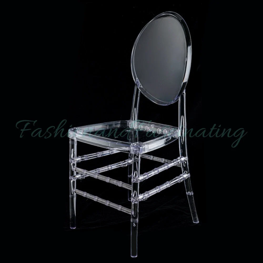 4 Pack Clear Resin Armless Stacking Chair with O Back