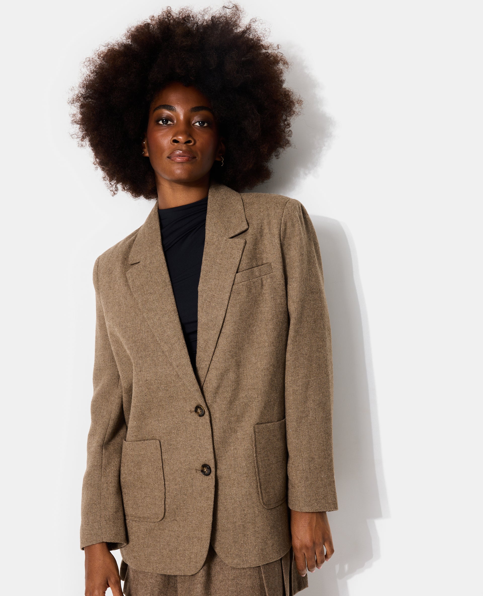 Veste blazer oversize motif chevrons