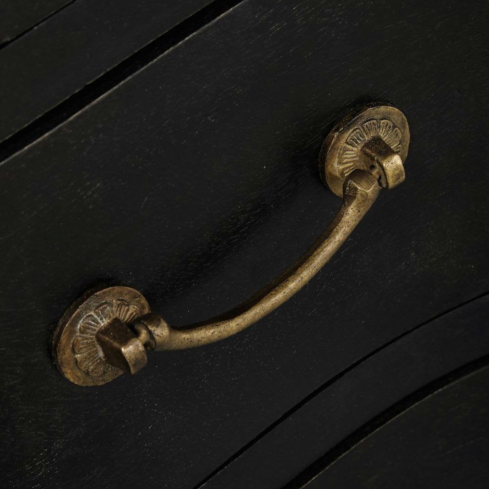 Versailles - Commode 6 tiroirs en bois d'acacia et de manguier noire