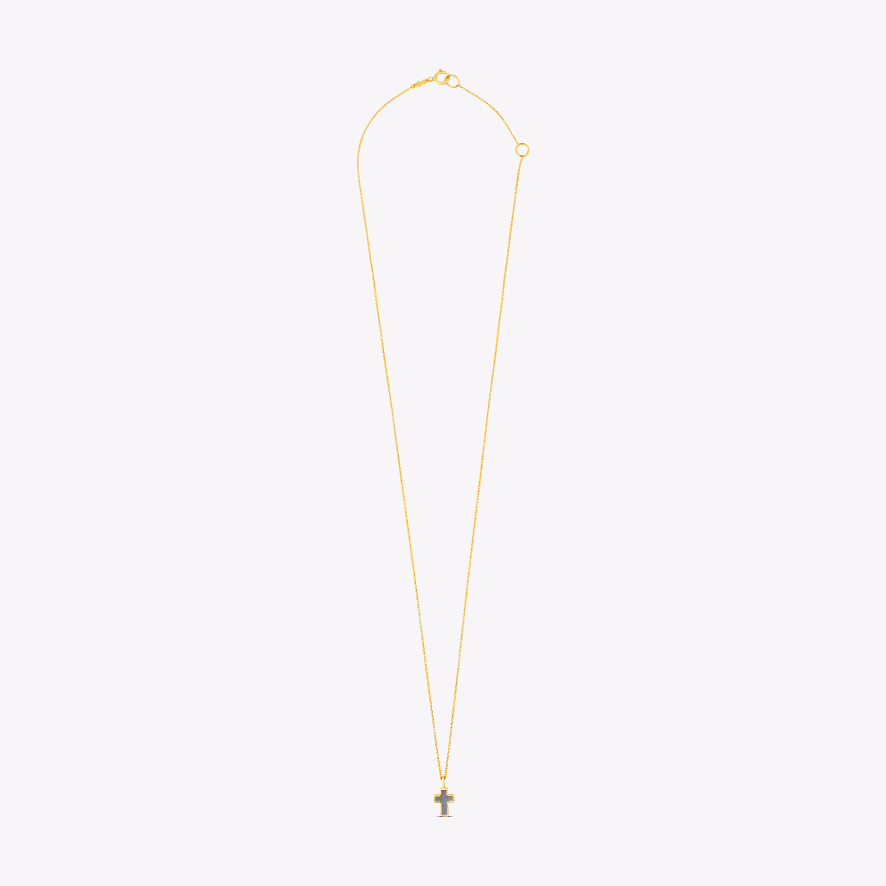 Collar cruz de oro y nácar XXS