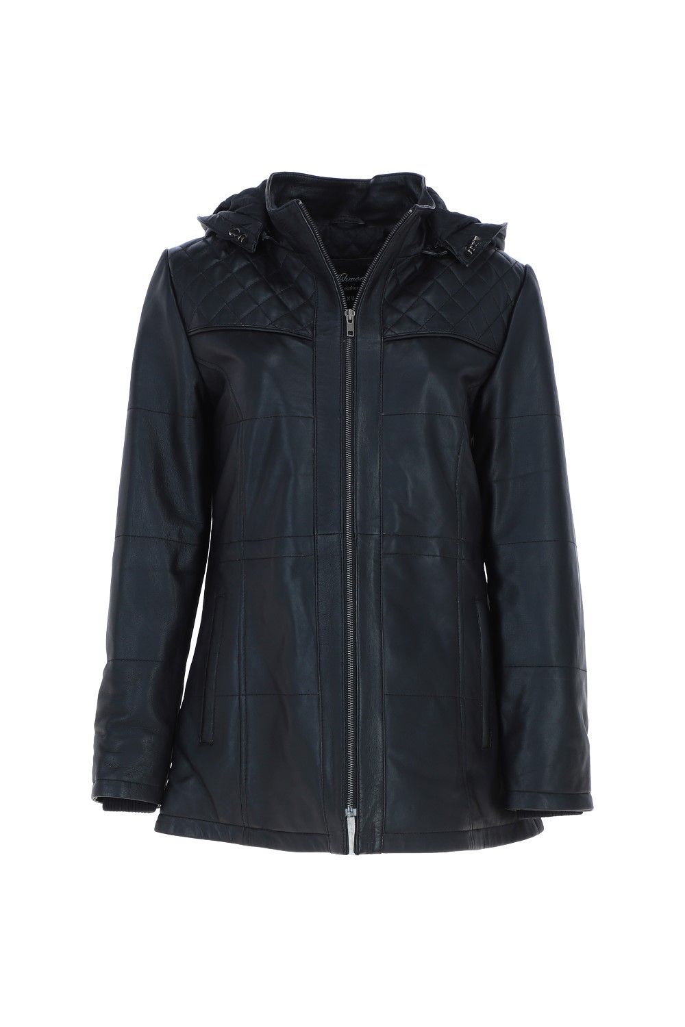 Ashwood Leather Real Leather Hooded Duffle Jacket