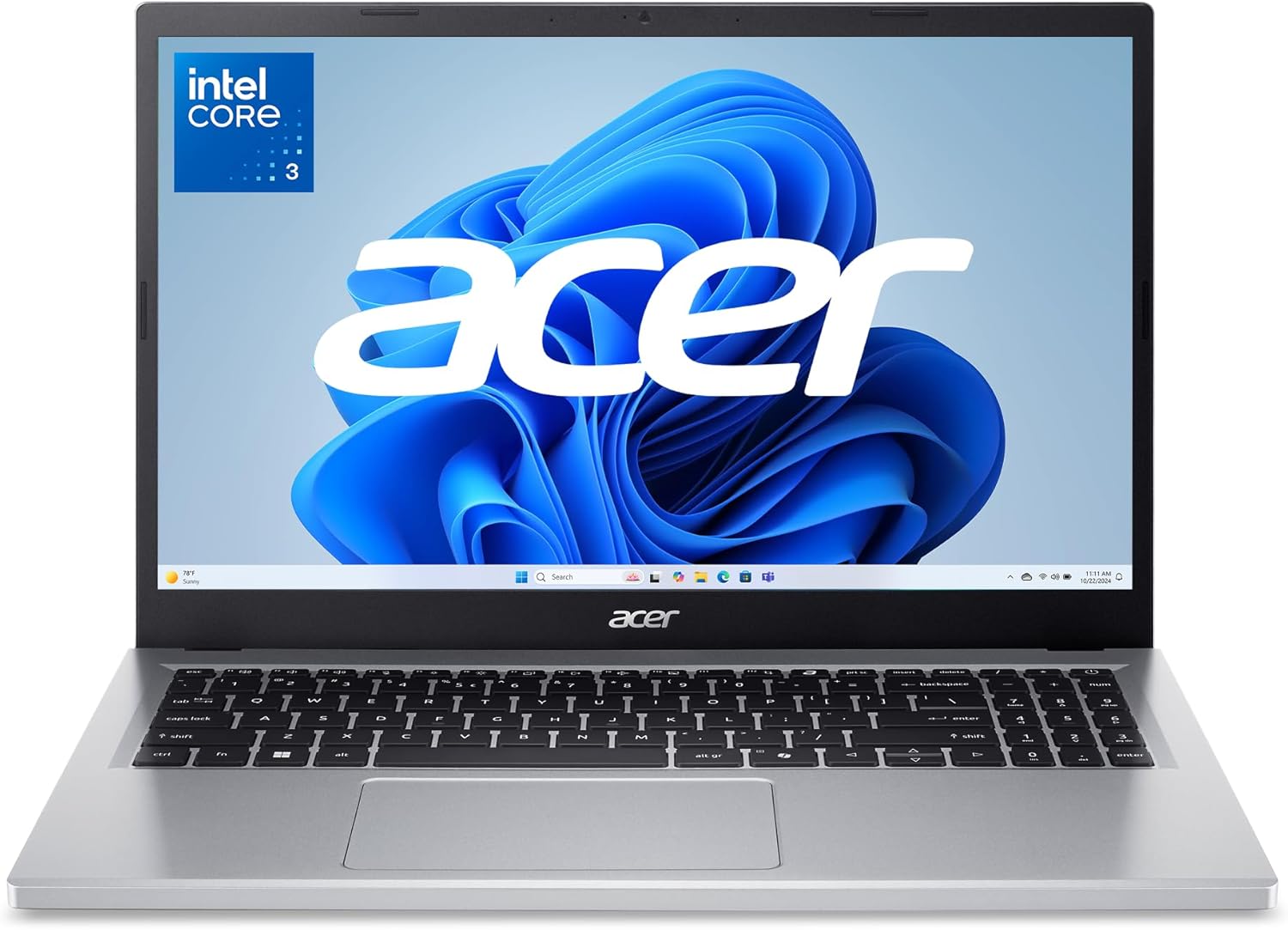acer Aspire Go 15 AI Ready Laptop | 15.6 FHD (1920 x 1080) IPS Display | Intel Core 3 Processor N355 | Intel Graphics | 8GB DDR5 | 128GB UFS | Wi-Fi 6 | Windows 11 Home in S Mode | AG15-32P-39R2