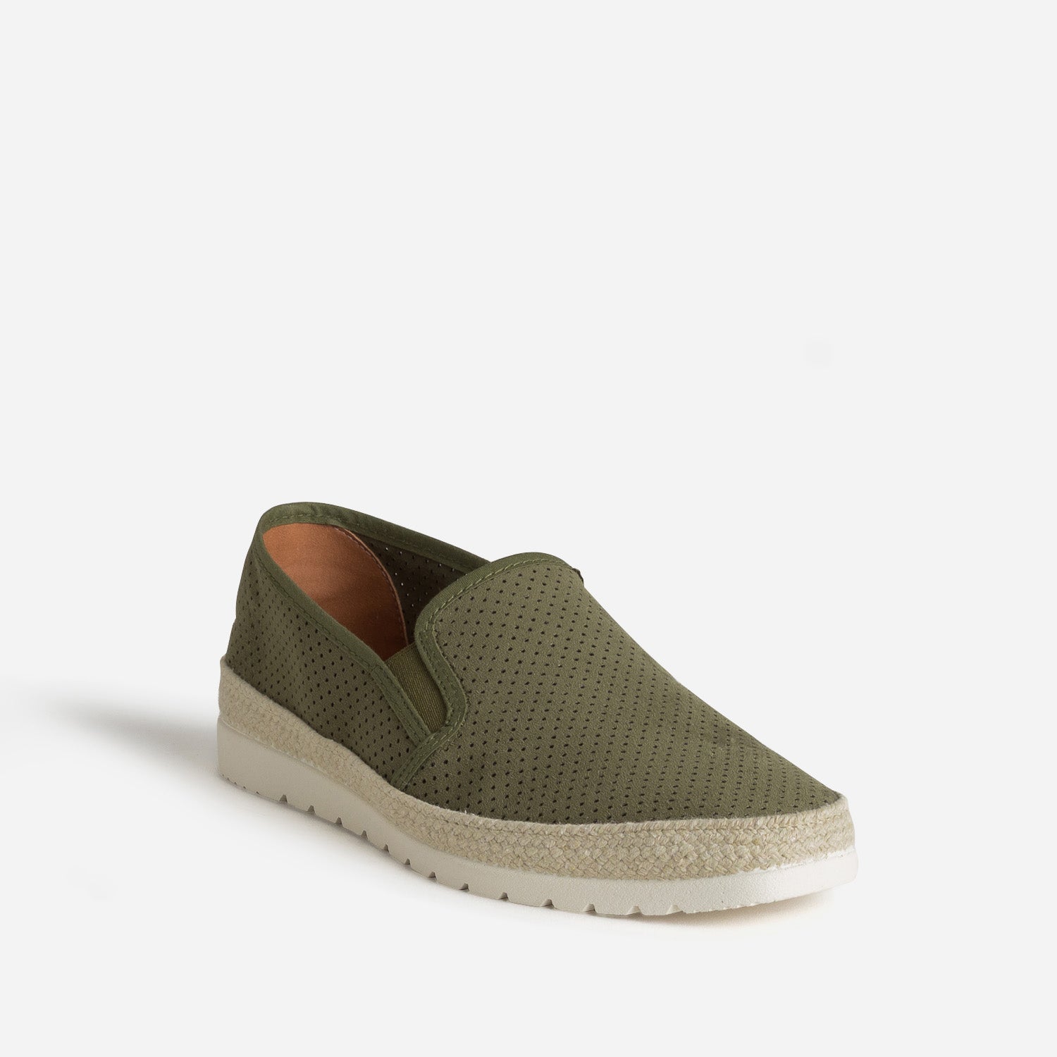 Slip-on kaki en toile perforée