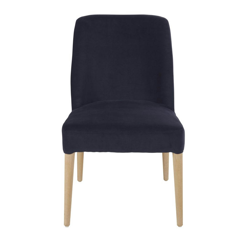Melvil - Chaise en velours bleu nuit