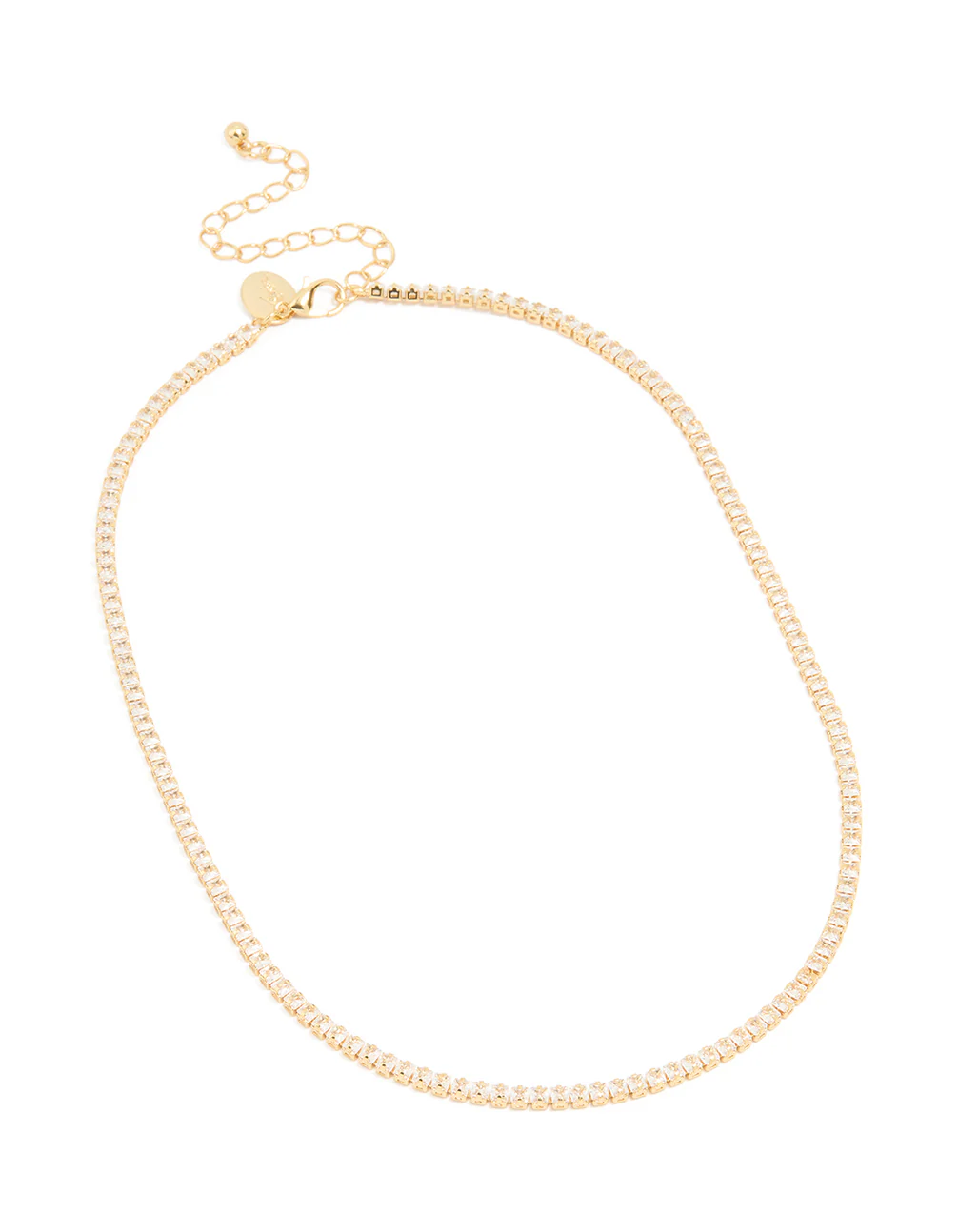 Gold Plated Cubic Zirconia Classic Tennis Necklace
