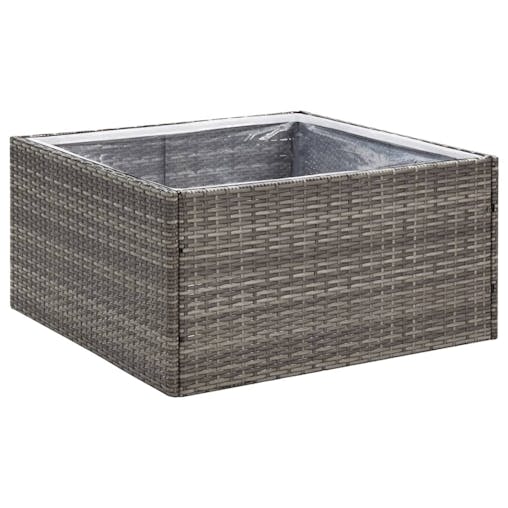 NNEVL Garden Planter Grey 80x80x40 cm Poly Rattan