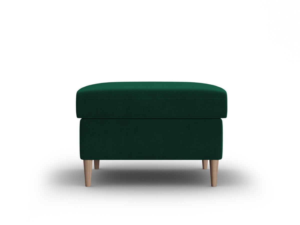 Cosmopolitan Design Poef Kyoto flueel flessengroen - 70x70x45cm