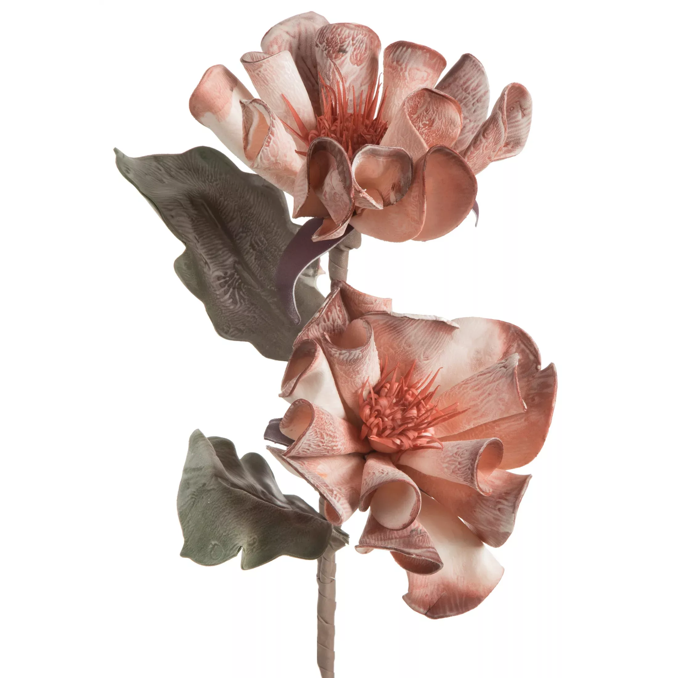 Kwiat sztuczny magnolii ciemnoróżowy z plastycznej pianki foamiran 72 cm