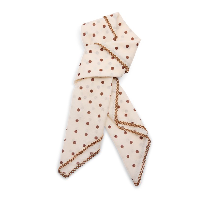 Manfield Beige sjaaltje met bruine stippen