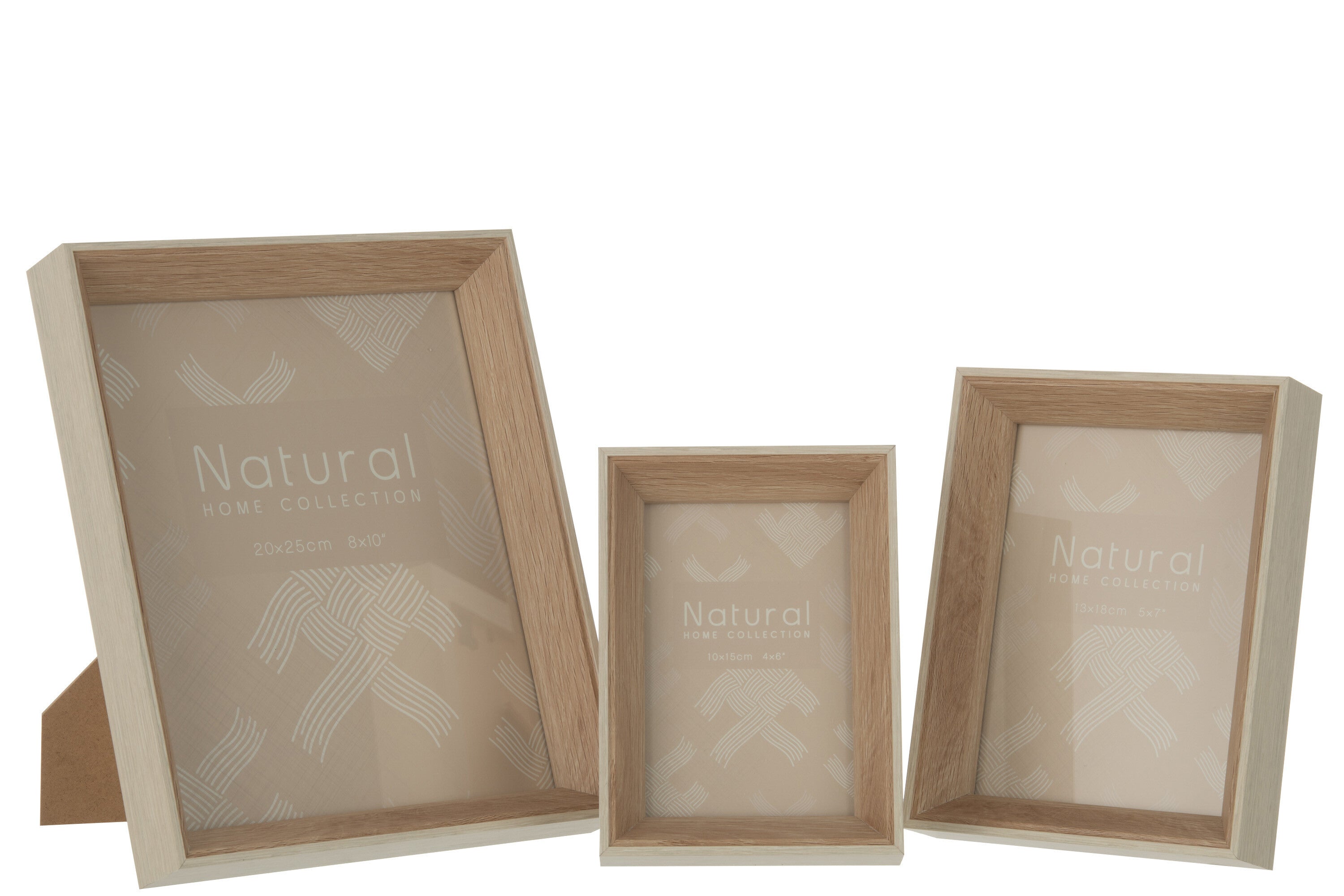 J-Line fotolijst Diepte - hout - creme - large - 2 stuks