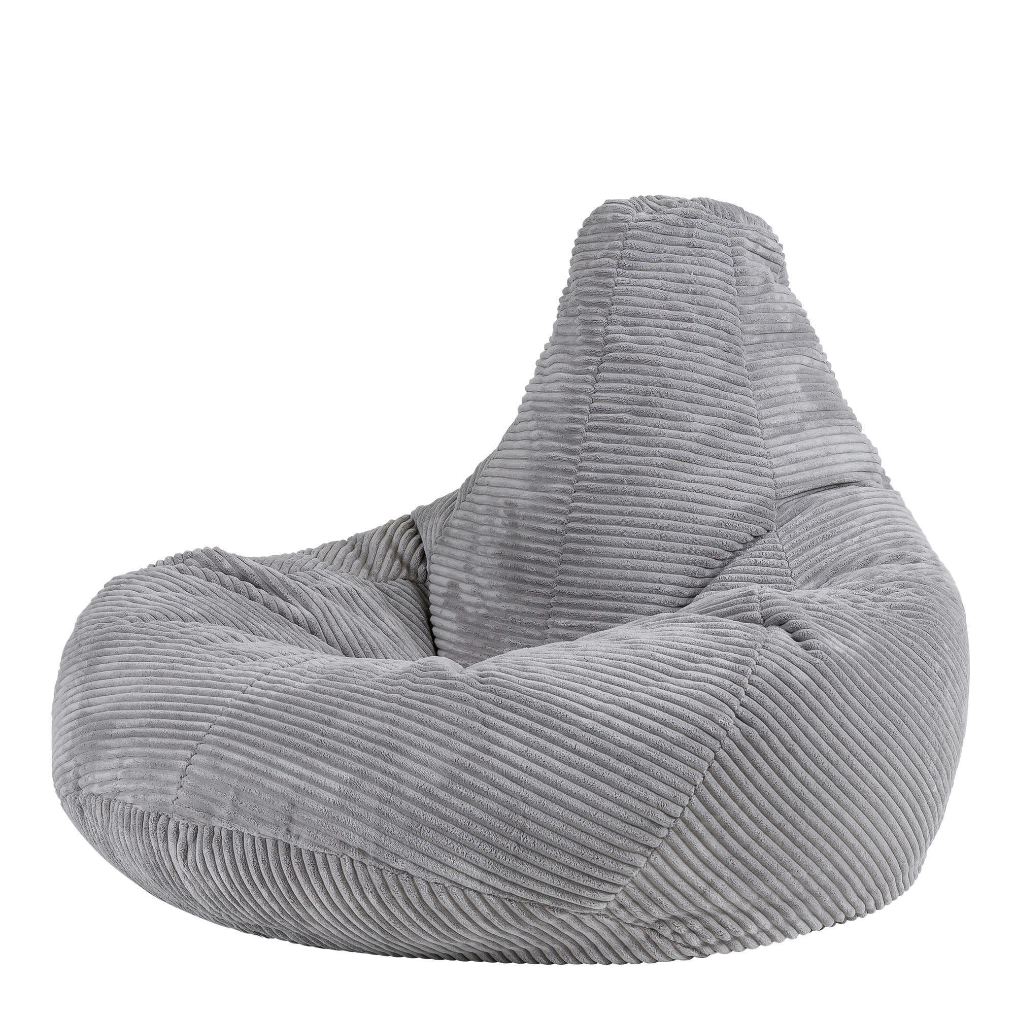 DALTON - Pouf inclinable velours côtelé gris clair