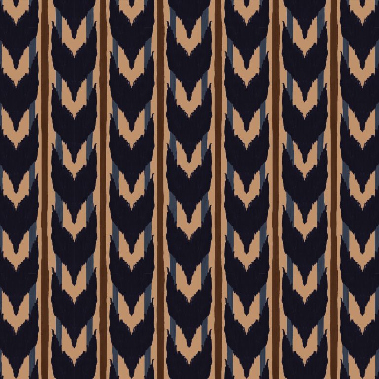 Catchii Behang Maison Artisan Ikat donkerblauw