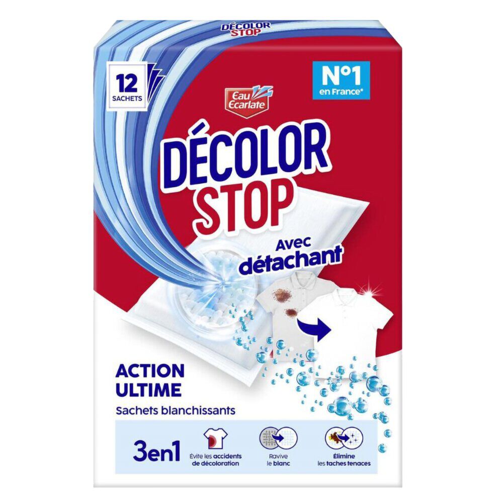 Détachant Décolor Stop 12 sachets action ultime spécial blanc