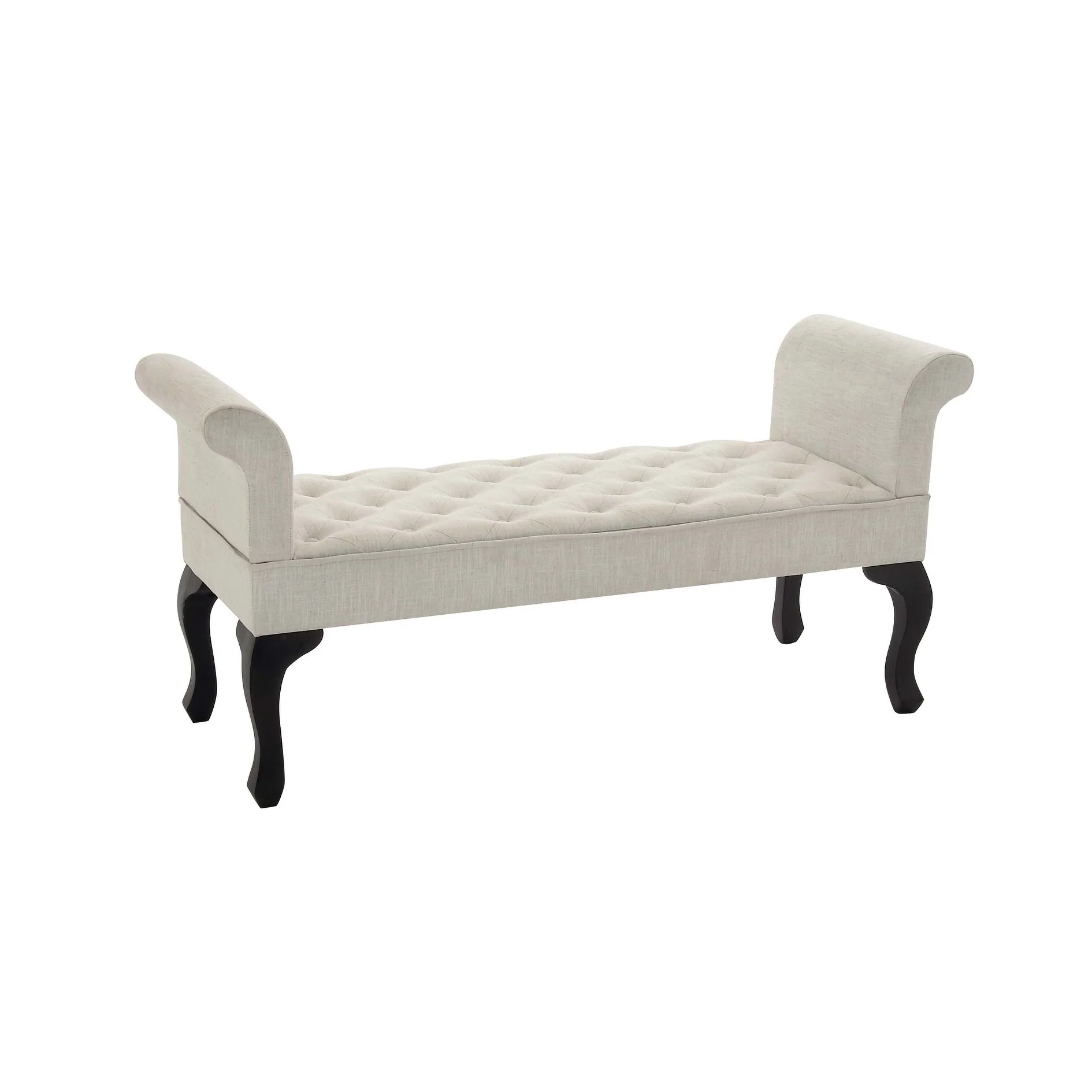 UMA White Wood Fabric Bench