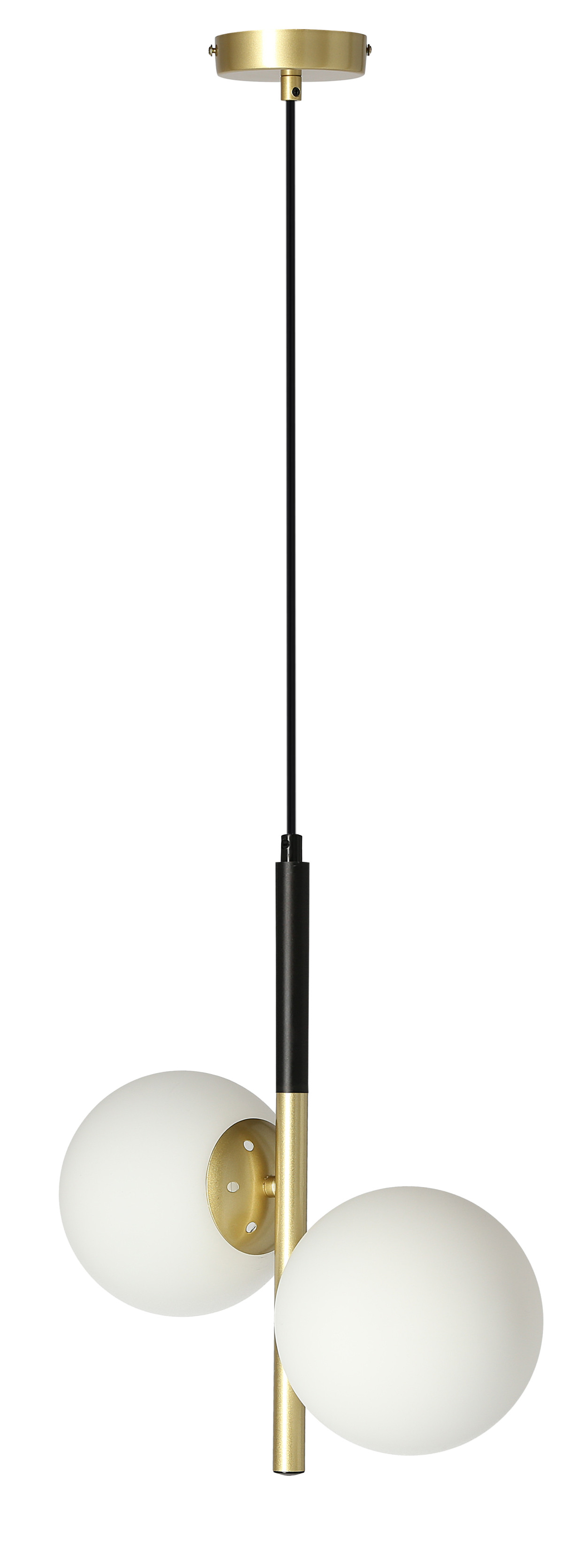 Lampa wisząca złoto-biała-czarna Duo 2xE14x30W Candellux