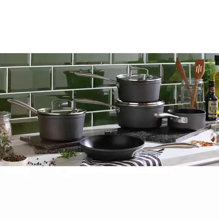 Habitat 5 Piece Hard Anodised Aluminium Pan Set