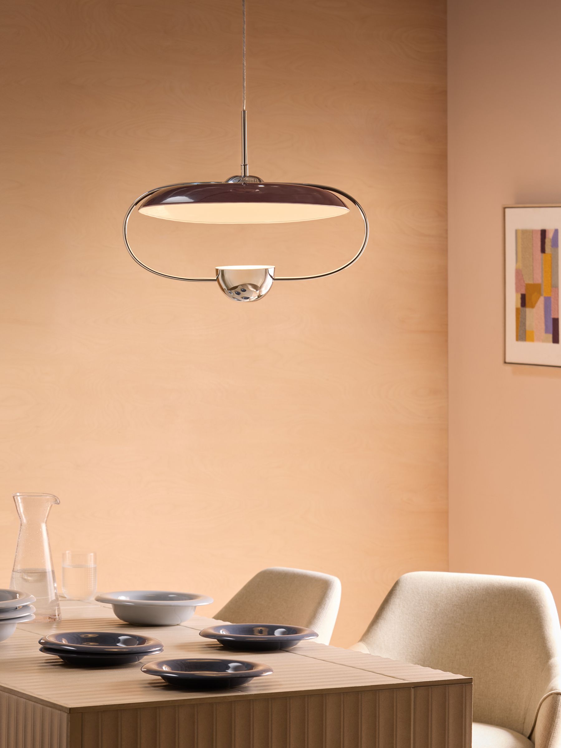 Brando Pendant in Chrome/Brown