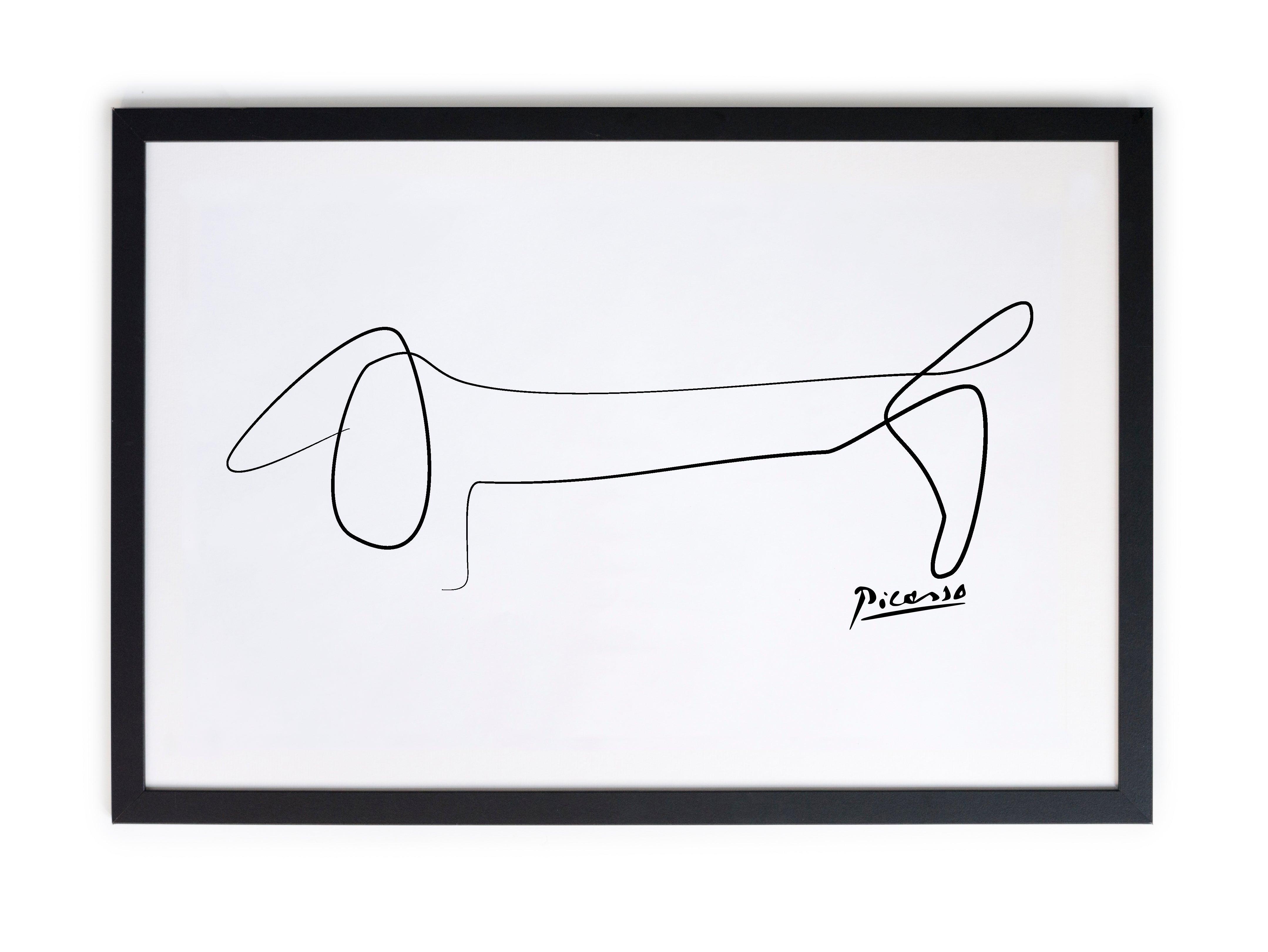 Zwarte lijst met kader 40x30 Tekening van Picasso