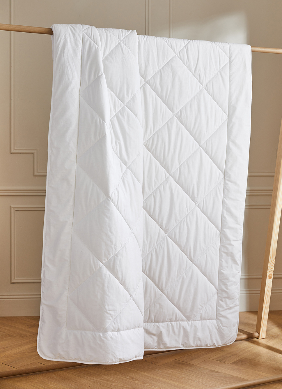 COUETTE ESTIVALE LÉGÈRE EN PERCALE DE COTON - 200G BLANC