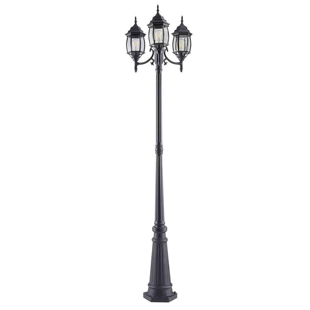 NOMA Triple-Head Outdoor Lamp Post Lantern, Weather-Resistant, Assorted Colours