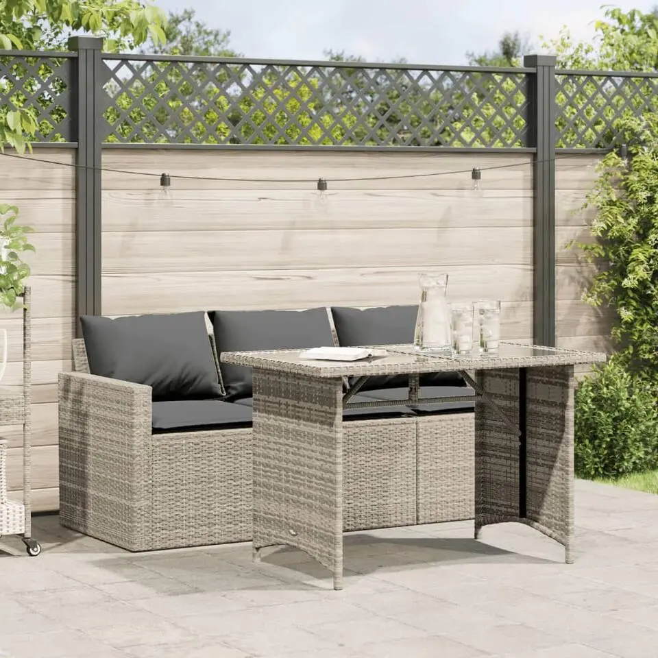 vidaXL - Tuinset - Grijs - Poly rattan