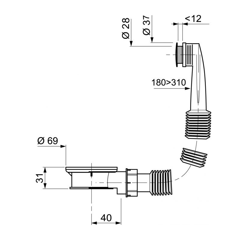 Intercalaire de lavabo extensible INVENTIV