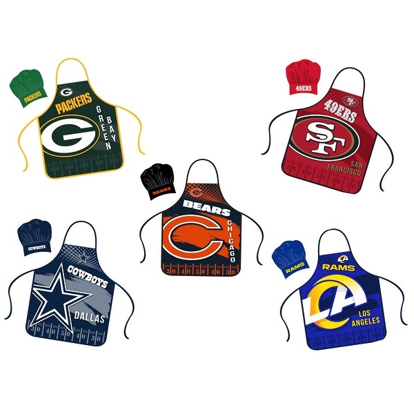NFL Apron & Chef Hat Set, with Large Team Logo - Las Vegas Raiders - 31" x 25"