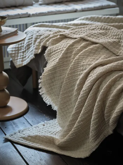 Plaid DVERGSYRE 130x170 beige