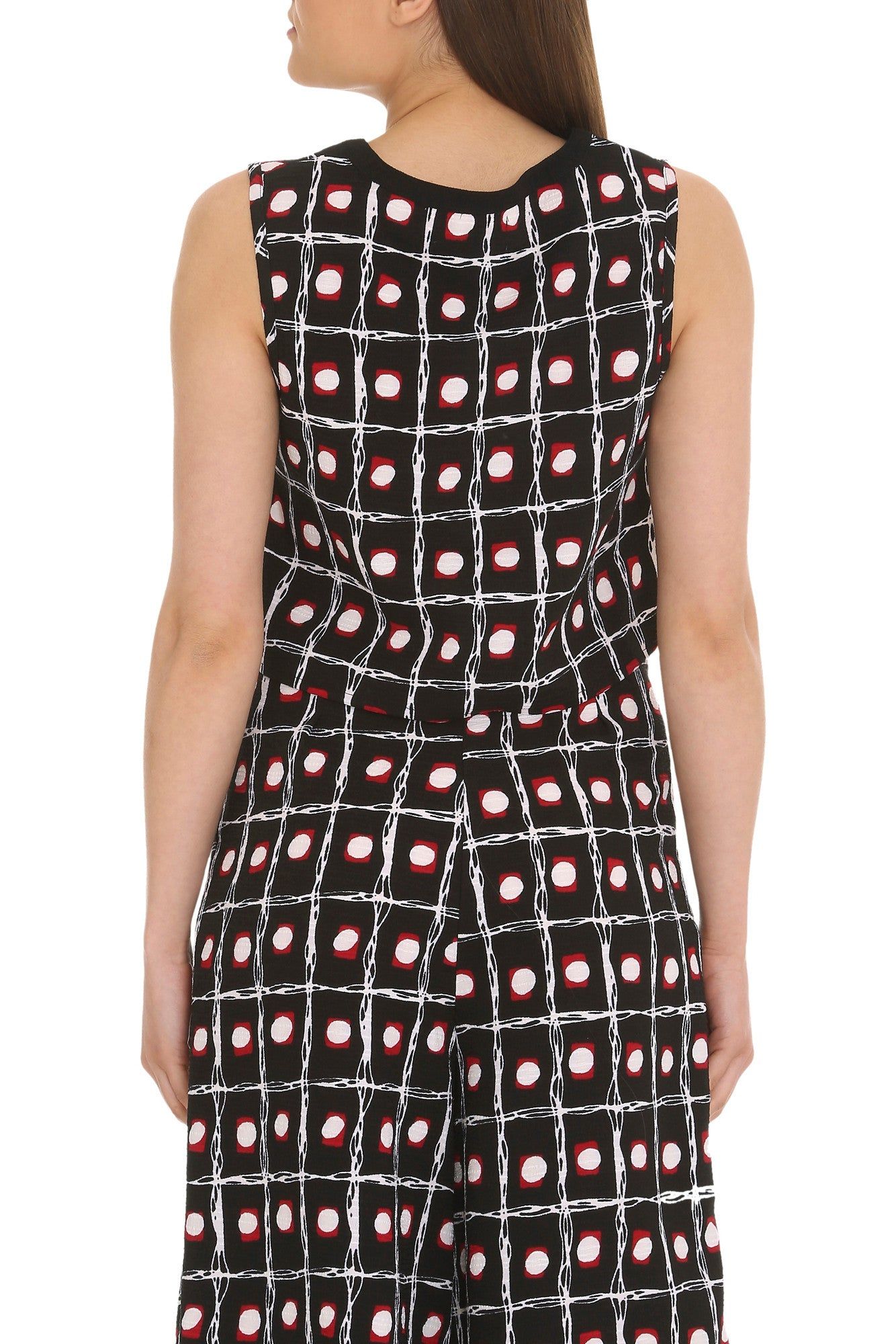 Cutie London Collared Keyhole Neck Cropped Blouse
